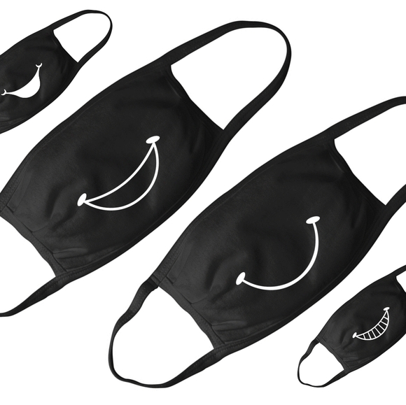 Unique Expression Apparel Accessories - 5⭐ Smile 100% Cotton Jersey Adult Face Mask